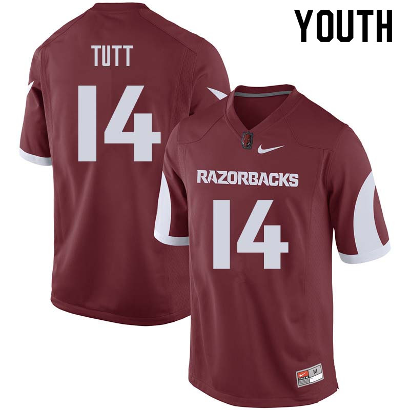 Youth #14 Britto Tutt Arkansas Razorback College Football Jerseys Sale-Cardinal